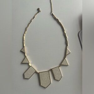 Elegant Gold and Cream Geometric Necklace